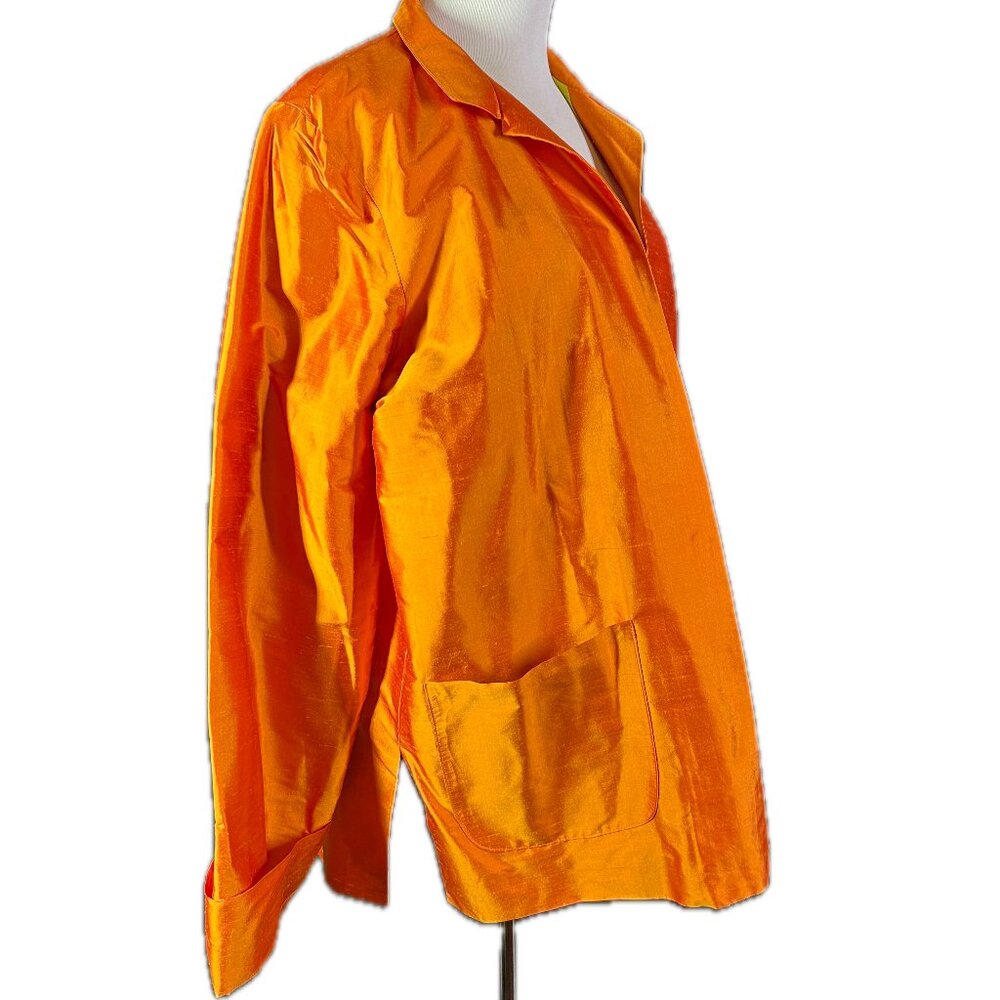 NWT UC2 Under Construction Size XL Silk Jacket Open-Front Reversible Orange - Picture 9 of 12